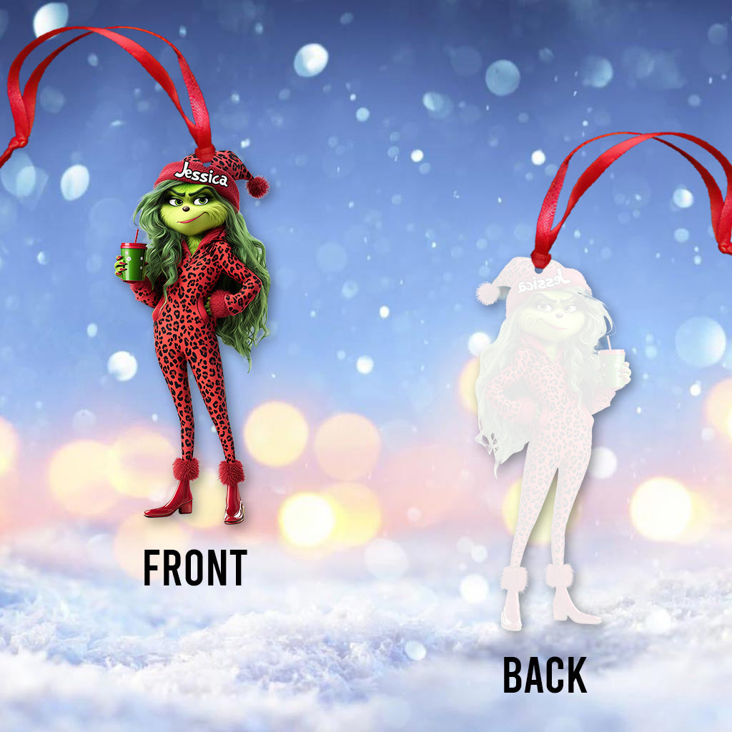 Beautiful Grinch Lady - Personalized Stole Christmas Transparent Ornament