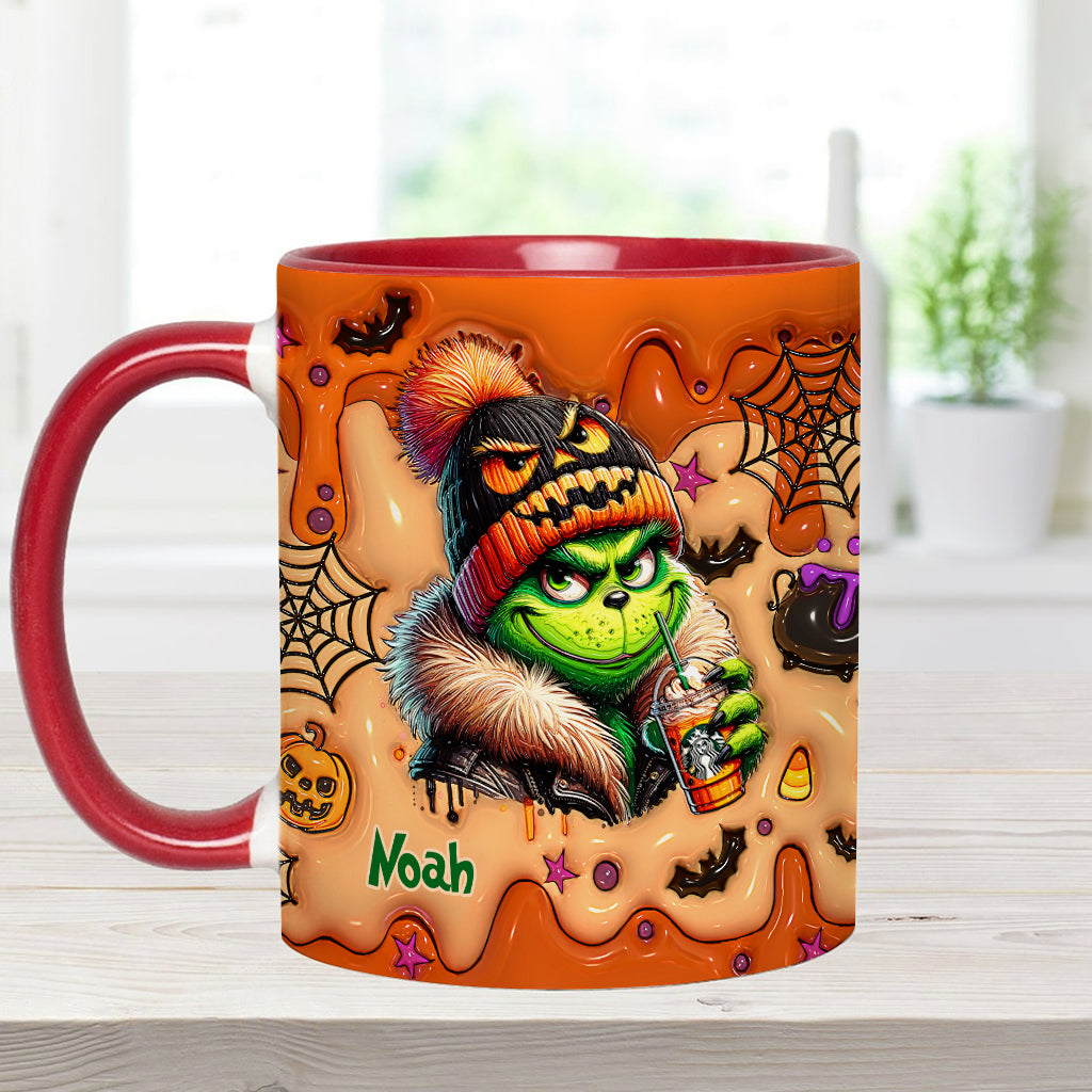 Green Halloween - Personalized Stole Christmas Accent Mug