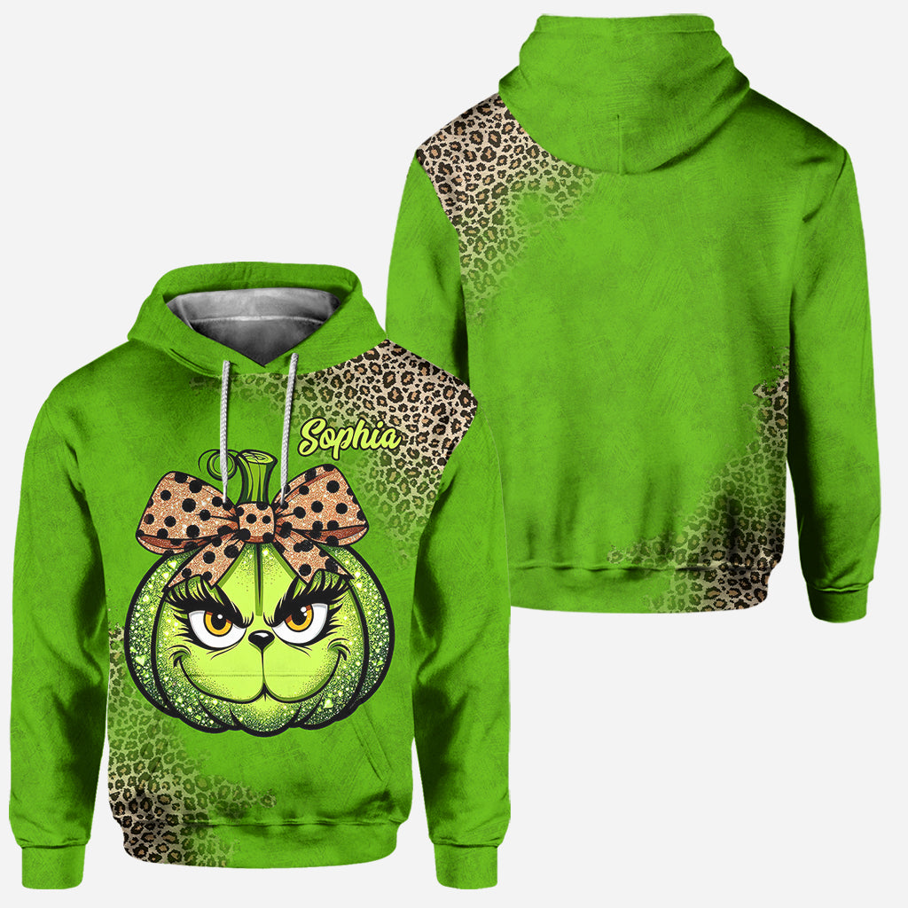 Citrouille verte - Sweat à capuche et leggings personnalisés avec étole de Noël