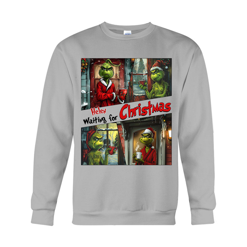 En attendant Noël - T-shirt et sweat à capuche personnalisés « Étole de Noël »