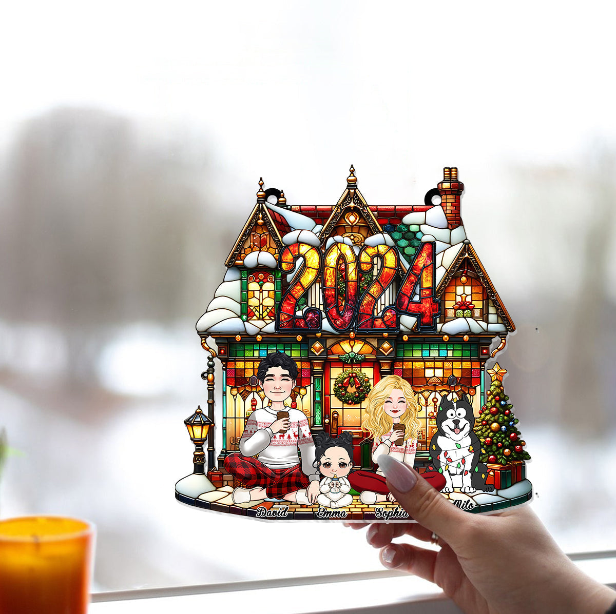 This Is Us - Personalized Family Window Hanging Suncatcher Ornament