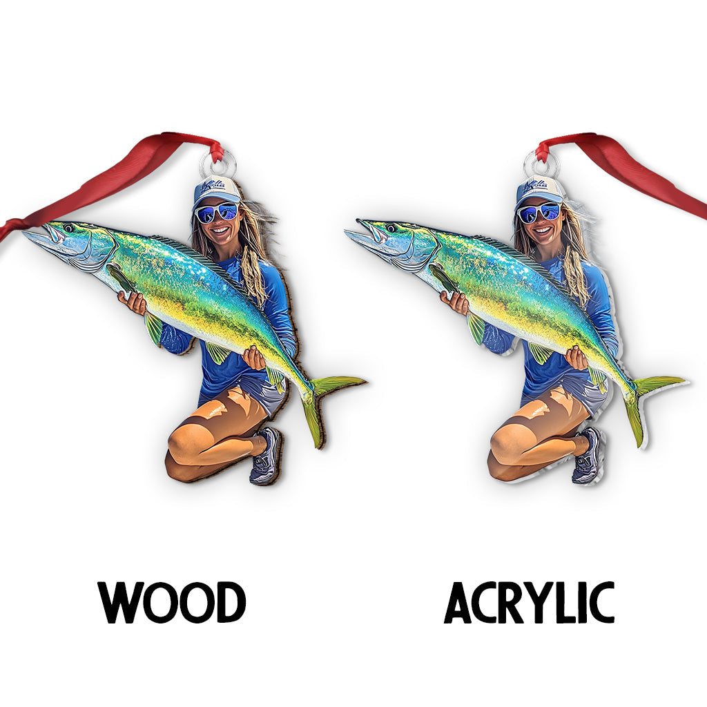 Ornement personnalisé avec photo - Ornement de pêche personnalisé en forme personnalisée