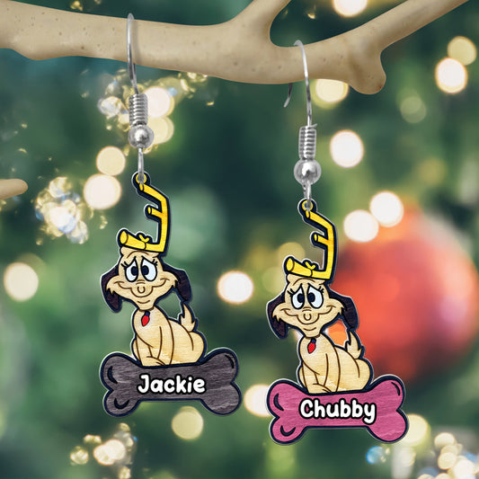 The Dog - Personalized Stole Christmas Earrings