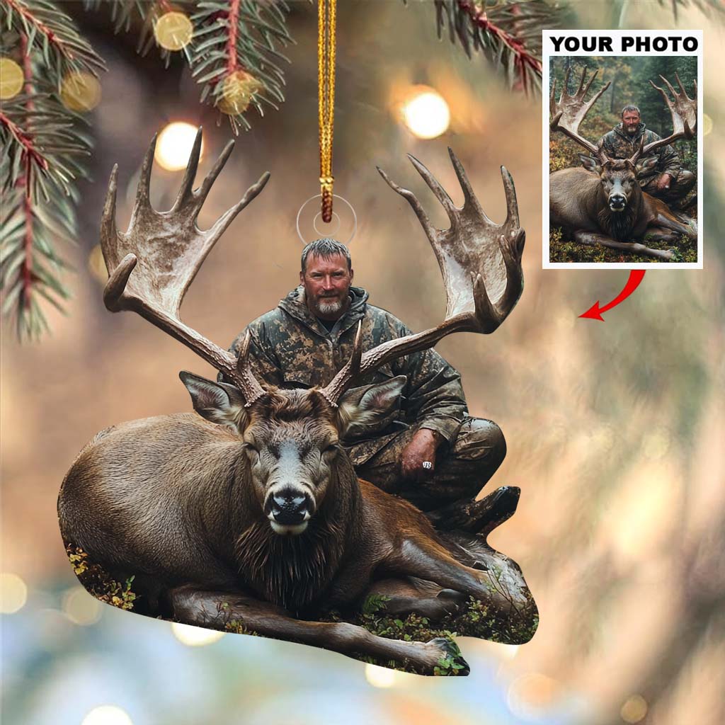 Ornement personnalisé avec photo - Ornement de chasse personnalisé de forme personnalisée
