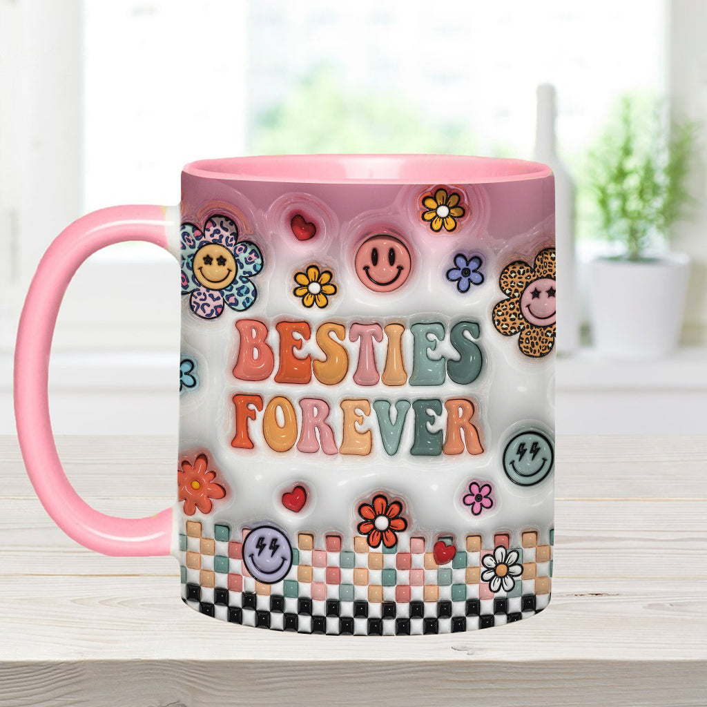 Meilleures amies pour toujours - Mug personnalisé Bestie Forever Floral