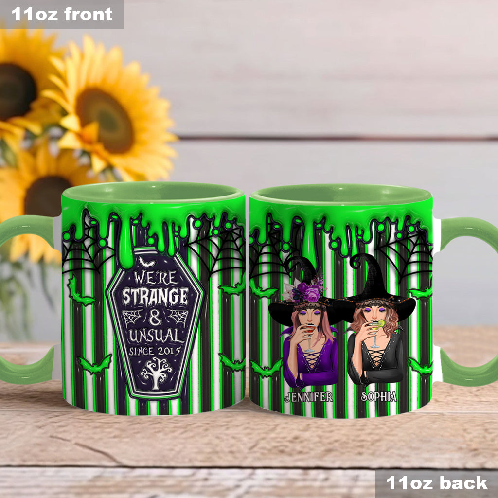 We're Strange and Unusual - Personalized Bestie Accent Mug