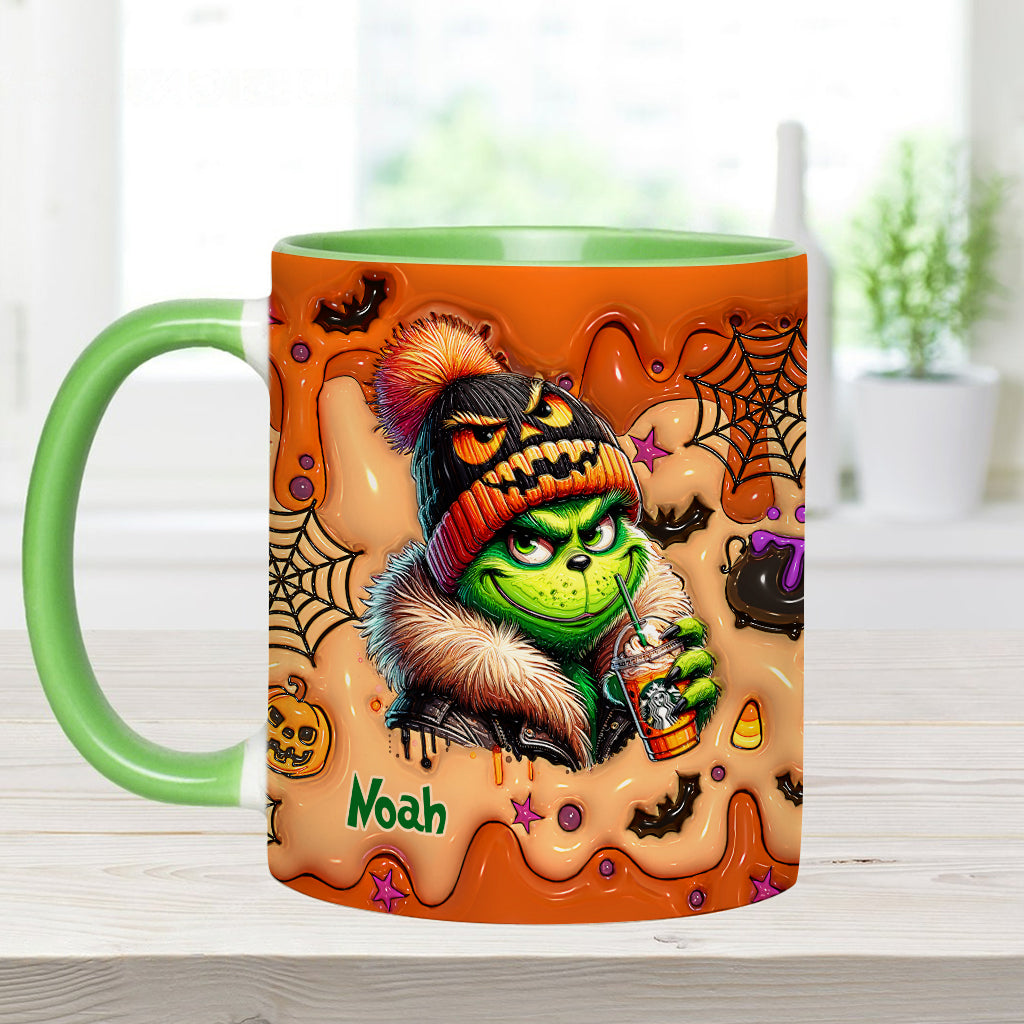 Green Halloween - Personalized Stole Christmas Accent Mug