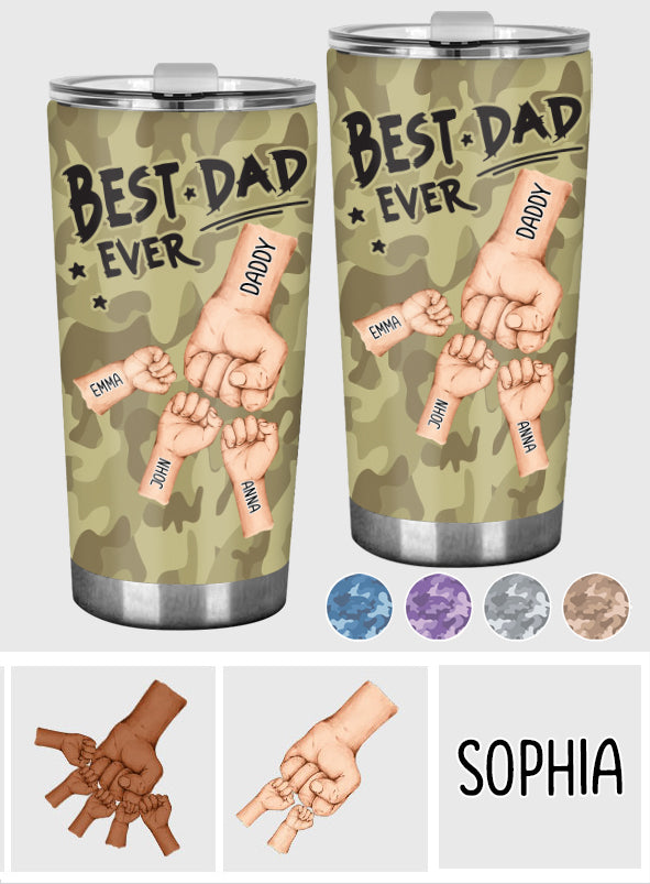 Gobelet isotherme personnalisé « Meilleur papa du monde » motif camouflage - Gobelet à motif camouflage « Meilleur papa du monde » - Gobelet isotherme personnalisé « Meilleur papa du monde »