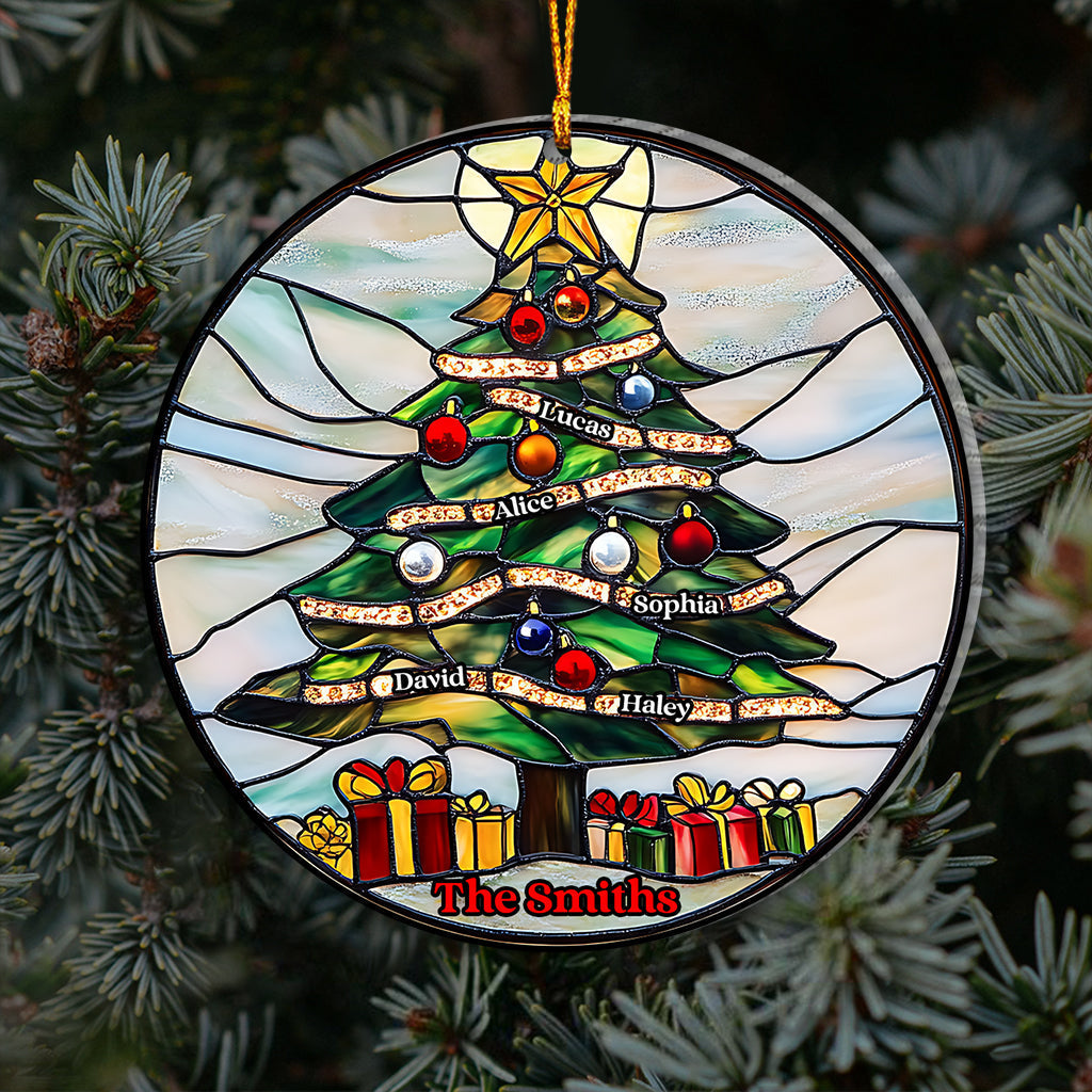 Joyeux Noël - Ornement transparent personnalisé pour la famille