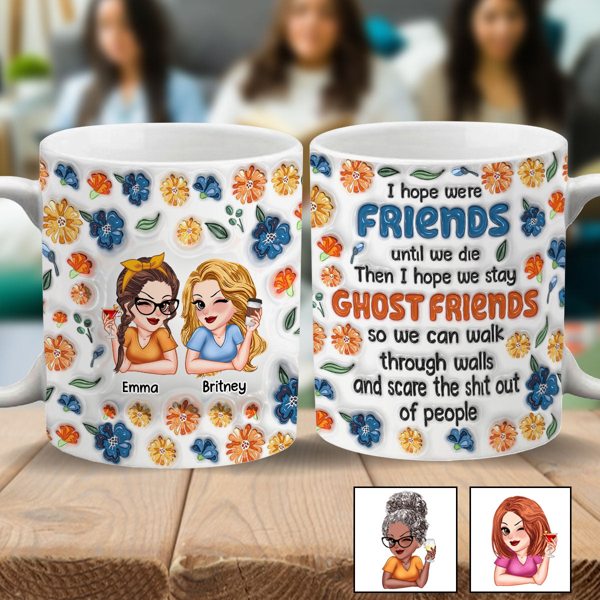 Mug personnalisé pour meilleures amies - Amies fantômes