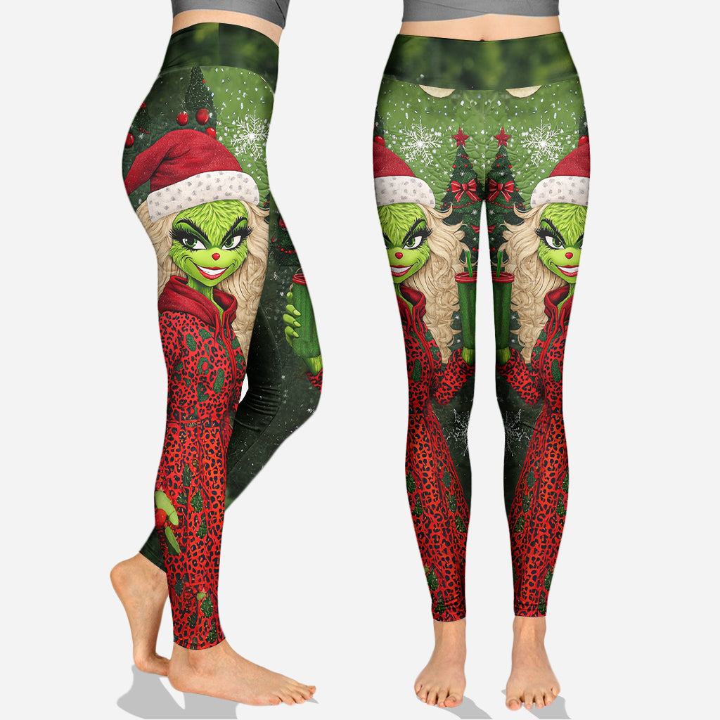 Magnifique Dame Verte - Étole personnalisée, sweat à capuche et leggings de Noël