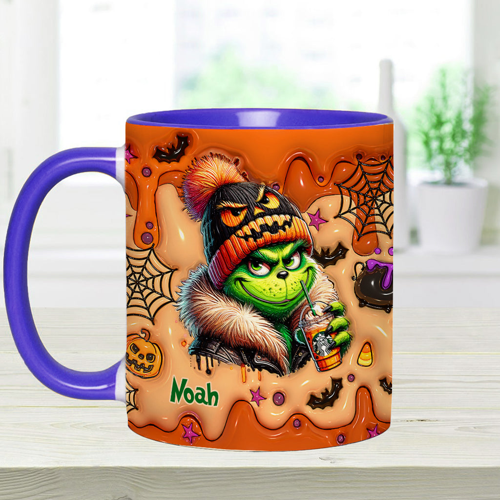 Green Halloween - Personalized Stole Christmas Accent Mug