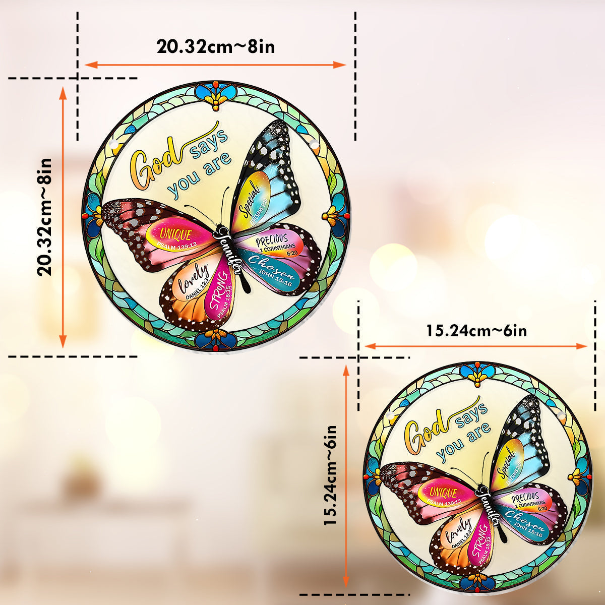God Says You Are - Personalized Christian Window Hanging Suncatcher Ornament