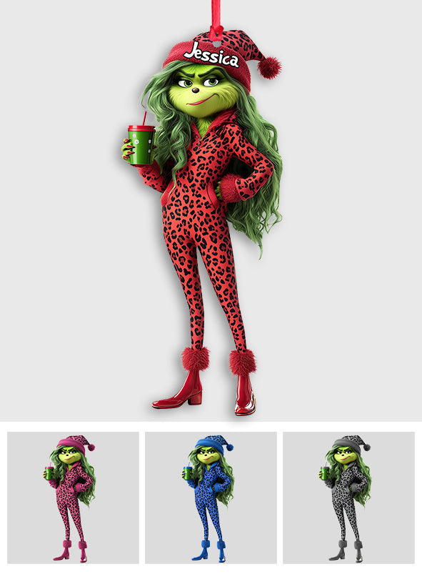 Beautiful Grinch Lady - Personalized Stole Christmas Transparent Ornament