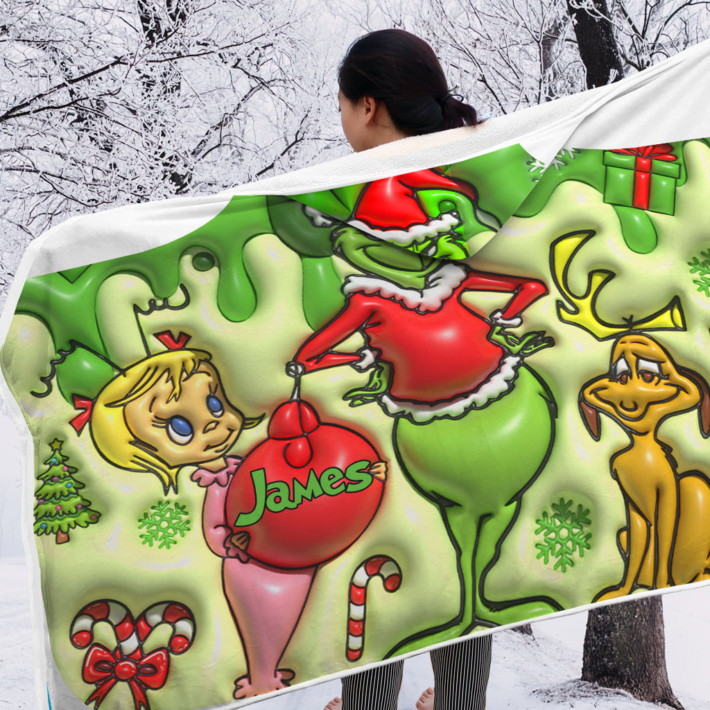 Noël vert - Étole de Noël personnalisée avec capuche