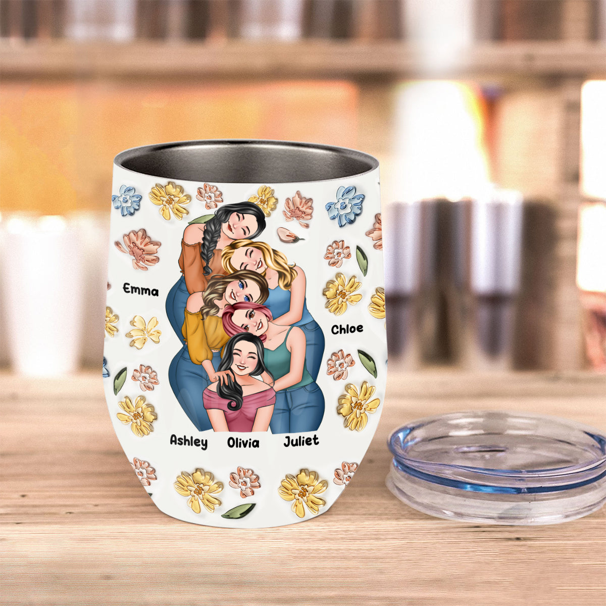 Besties Forever - Personalized Bestie Wine Tumbler