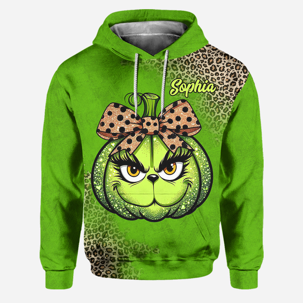 Citrouille verte - Sweat à capuche et leggings personnalisés avec étole de Noël