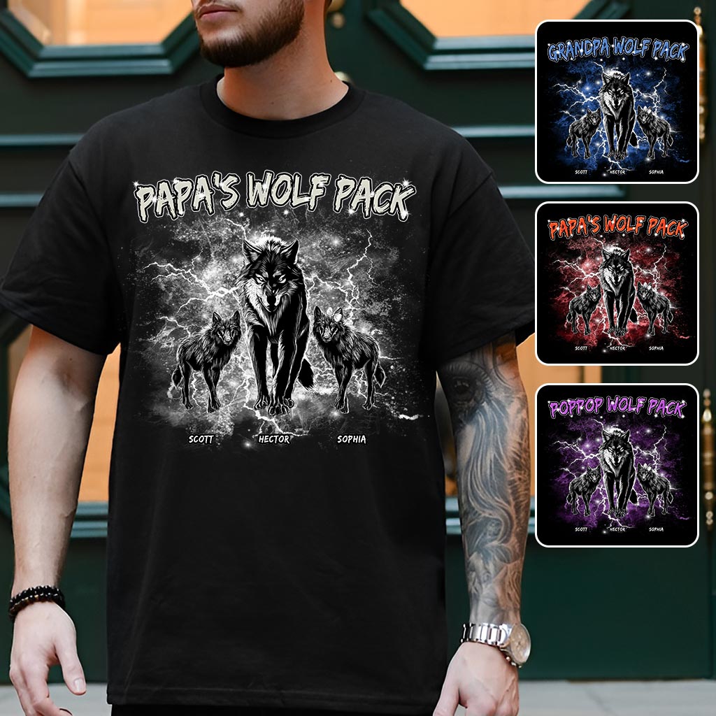 T-shirt et sweat à capuche personnalisés Papa's Wolf Pack Thunder Bootleg