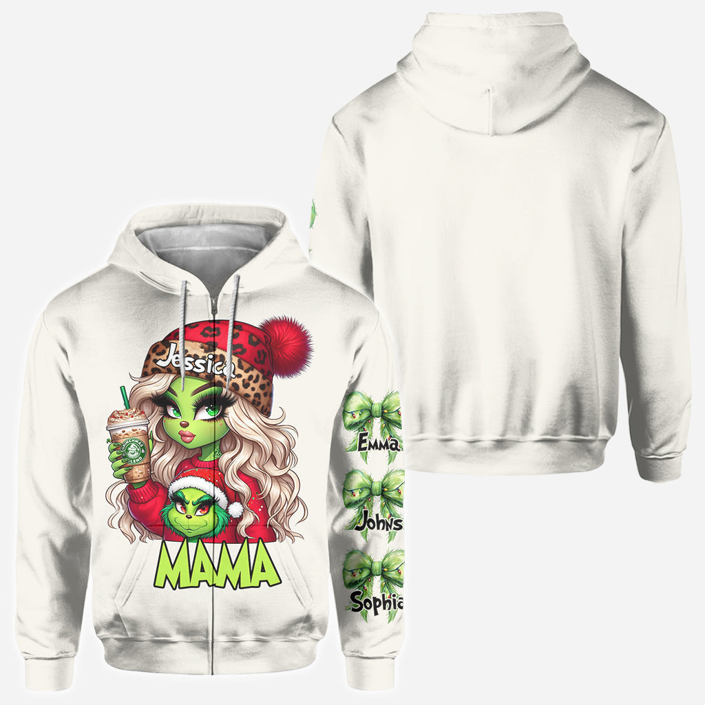 T-shirt personnalisé « Noël Grinchy » avec motif étole de Noël, disponible en plusieurs titres.
