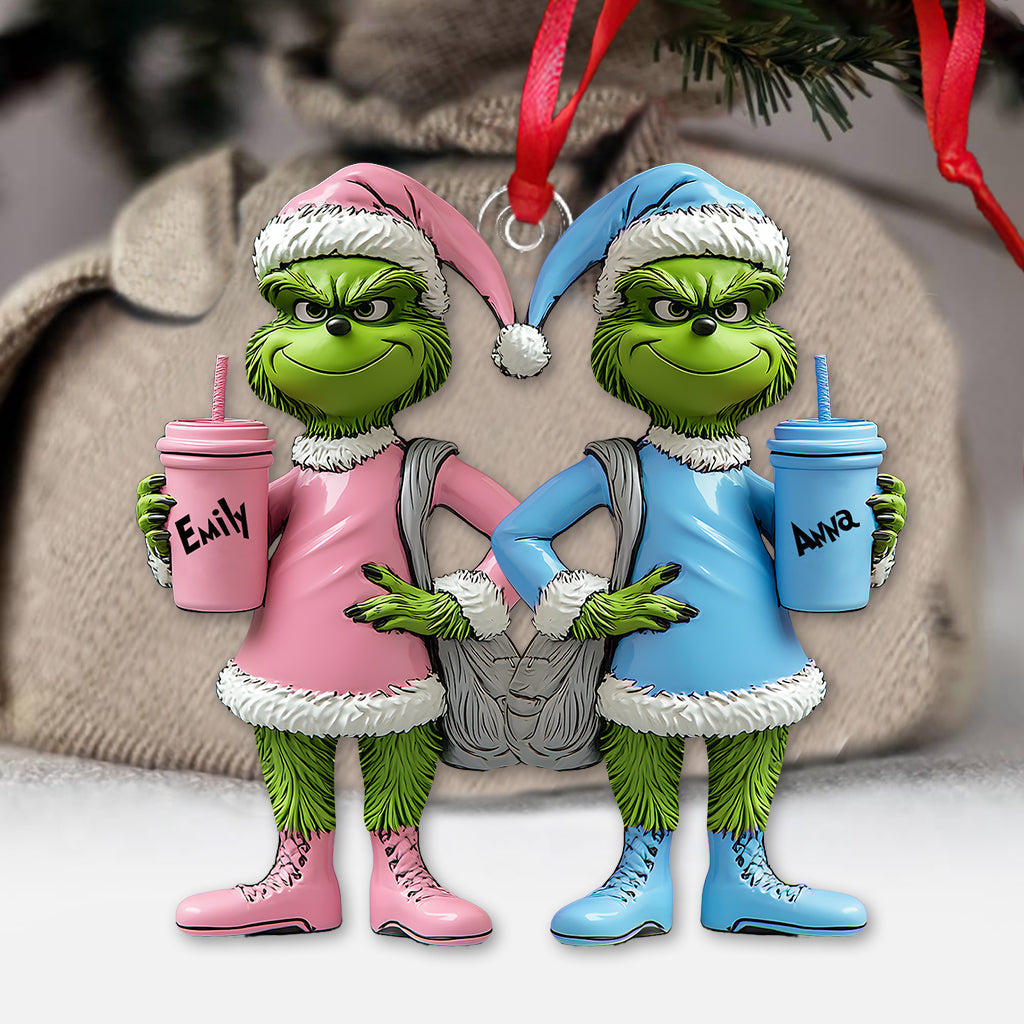 Besties Grinch - Personalized Stole Christmas Transparent Ornament