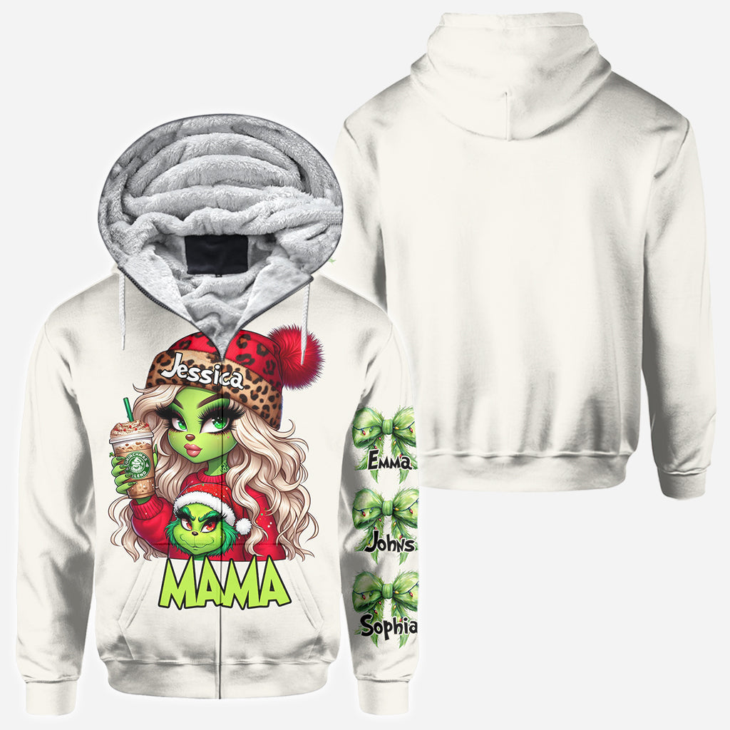 T-shirt personnalisé « Noël Grinchy » avec motif étole de Noël, disponible en plusieurs titres.