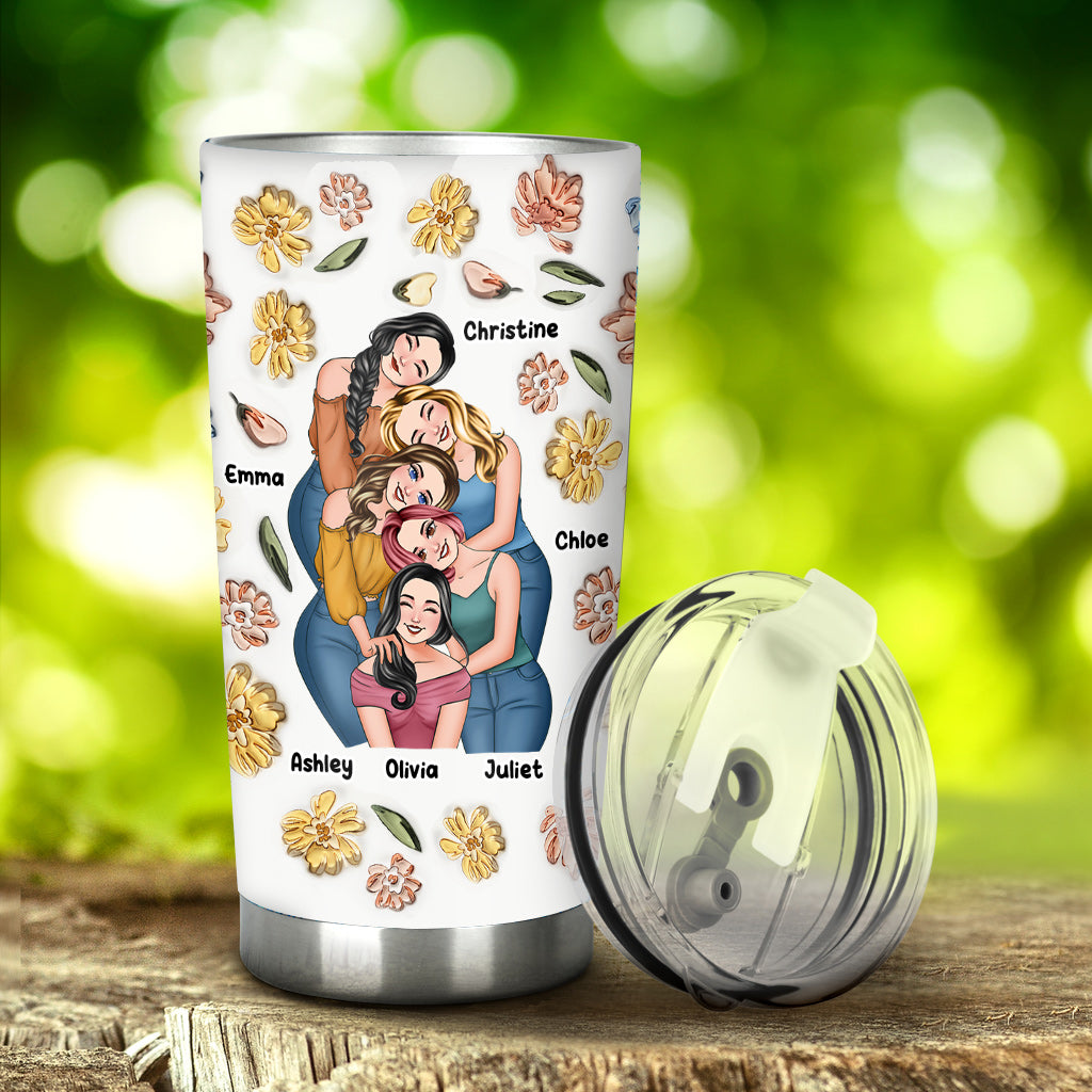 Besties Forever Floral Style - Personalized Bestie Tumbler