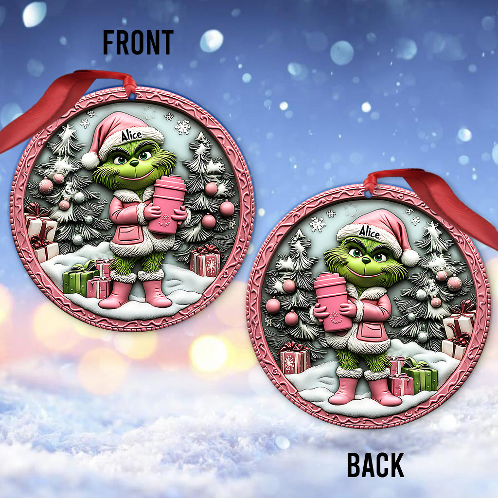 Grinchy Green Lady - Personalized Stole Christmas Ornament