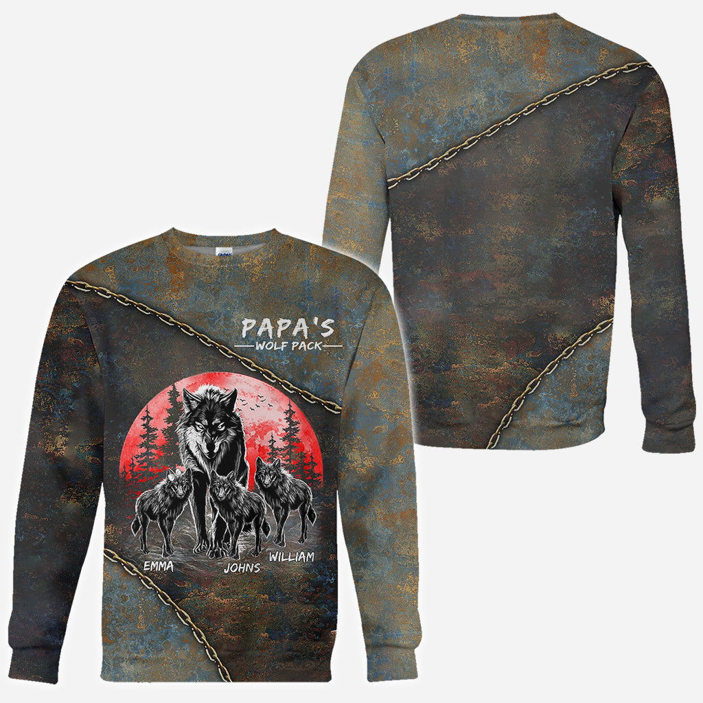 Papa Wolf Pack - T-shirt personnalisé pour père