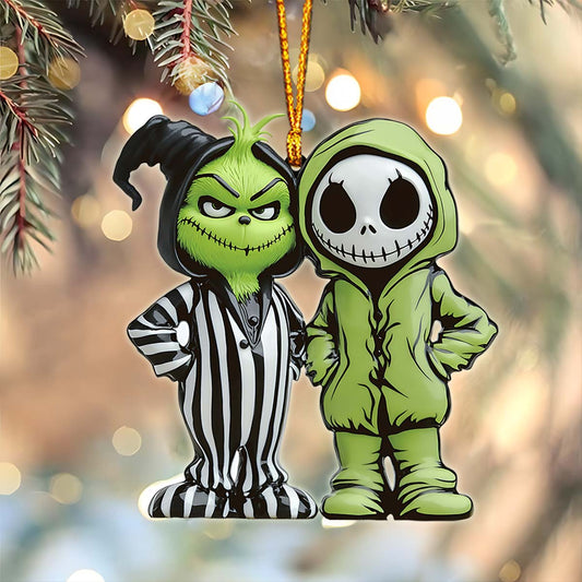 Green And Nightmare Friend - Personalized Stole Christmas Ornament