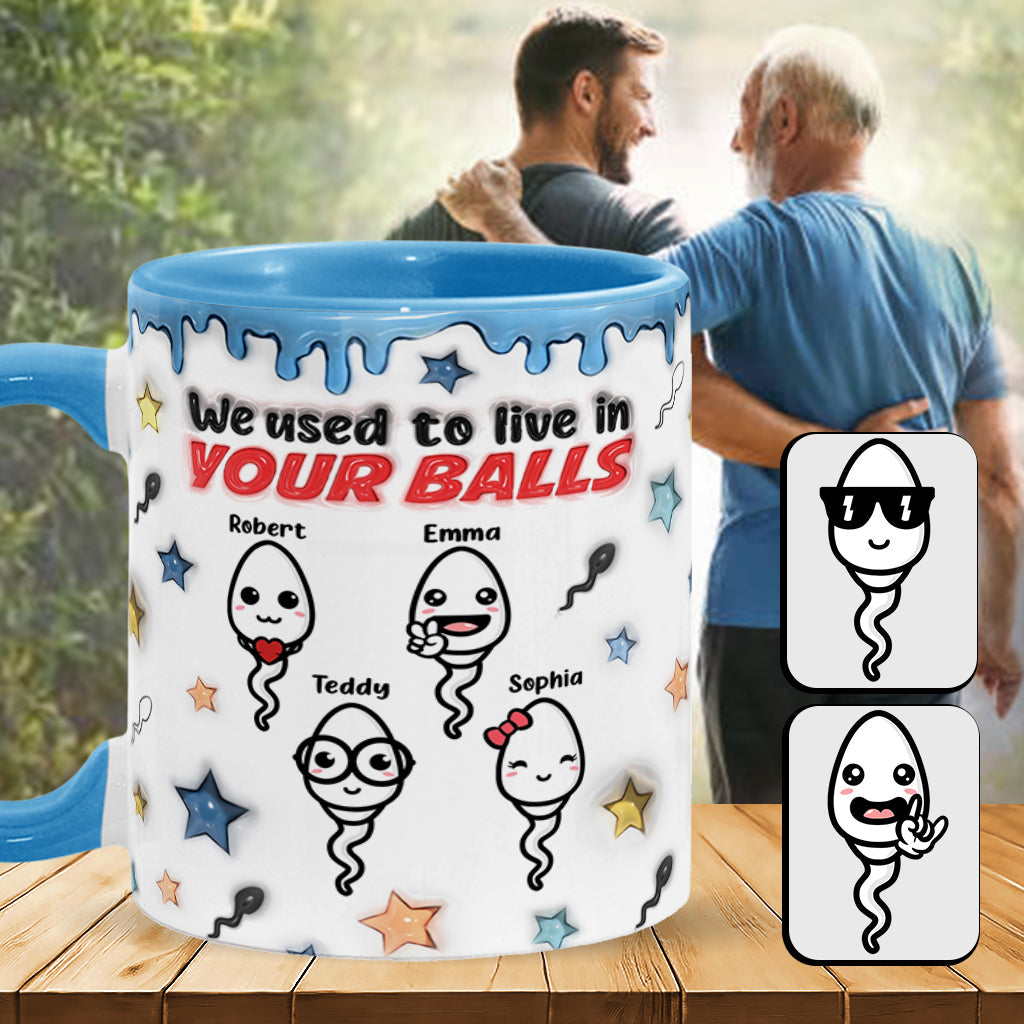 On vivait dans tes couilles - Mug personnalisé pour papa