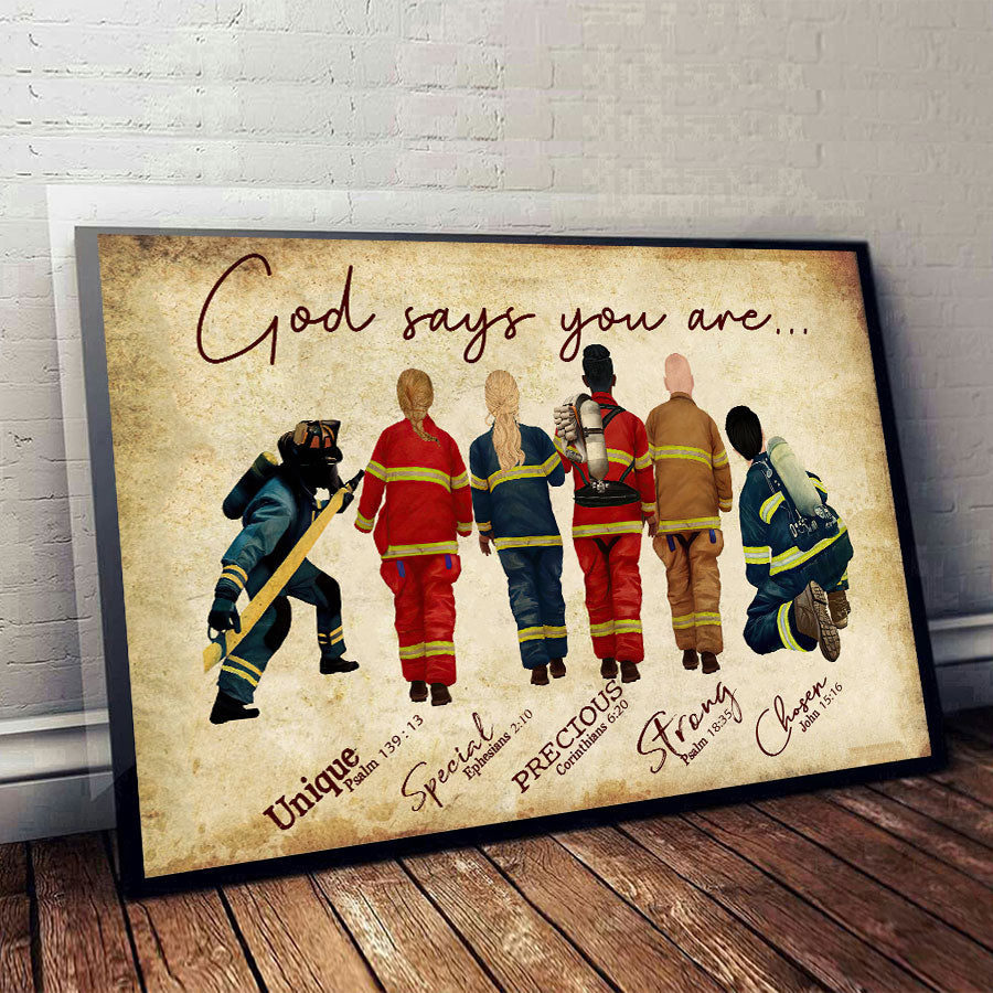 Dieu dit que tu l'es - Affiche pour pompiers