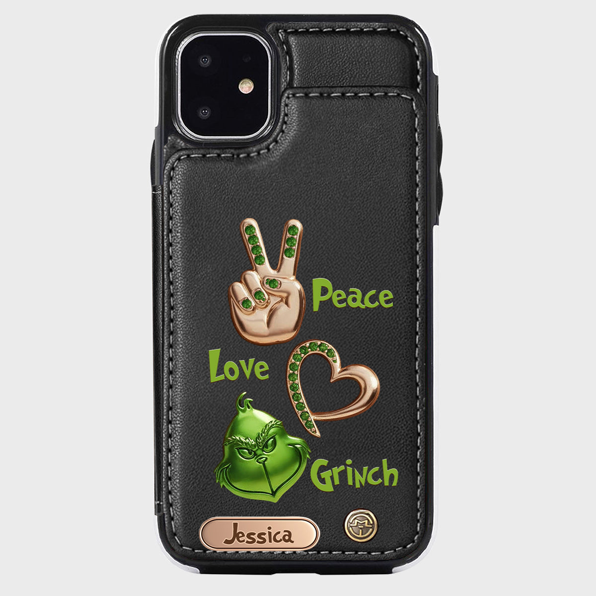 Joyeux Noël - Étui portefeuille/téléphone personnalisé avec étole de Noël