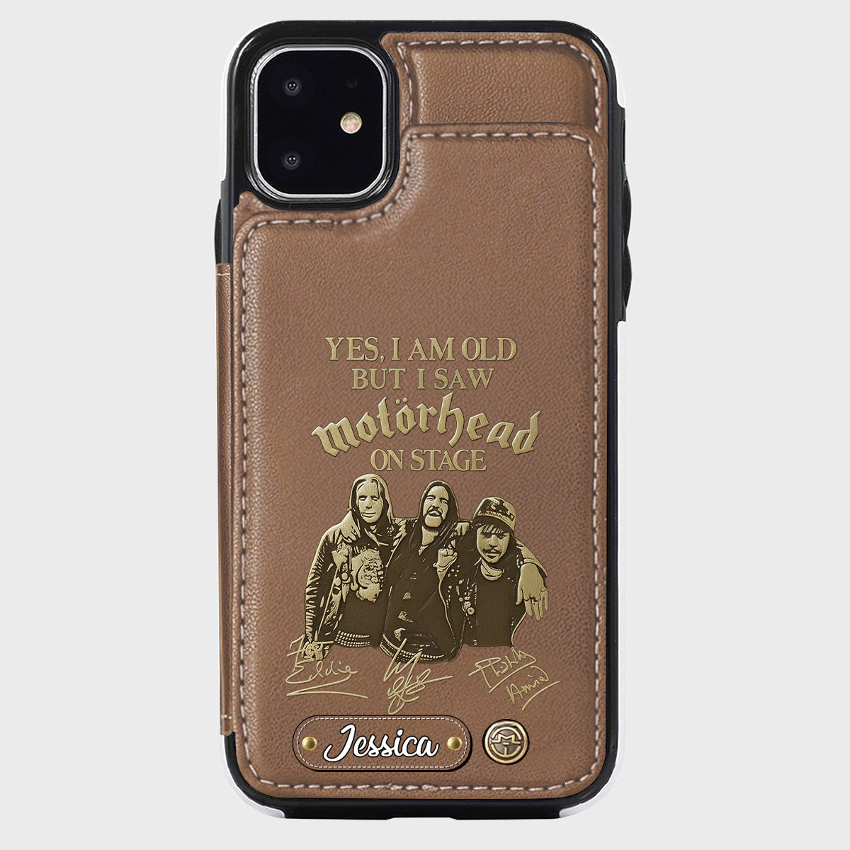 Motorhead sur scène - Étui portefeuille personnalisé pour téléphone portable avec groupe de musique Motorhead