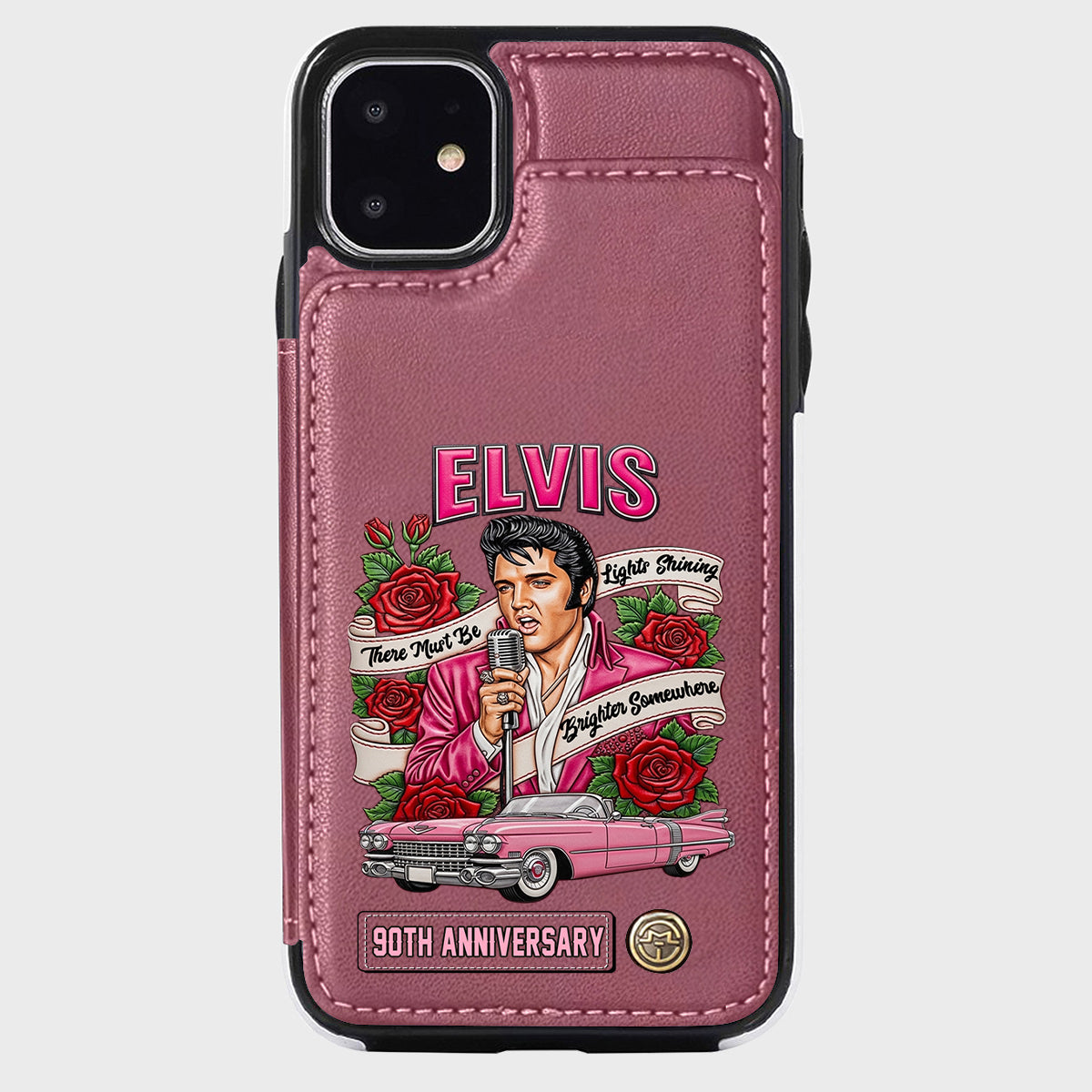 Il doit y avoir des lumières qui brillent plus fort quelque part - Étui portefeuille personnalisé pour téléphone King of Rock and Roll