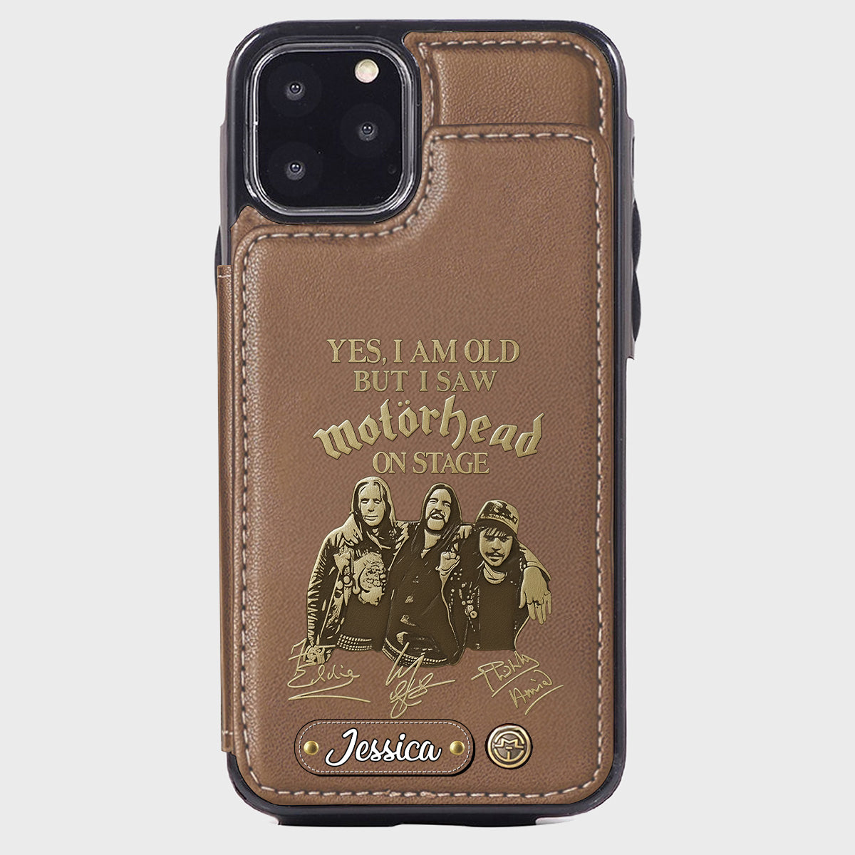 Motorhead sur scène - Étui portefeuille personnalisé pour téléphone portable avec groupe de musique Motorhead