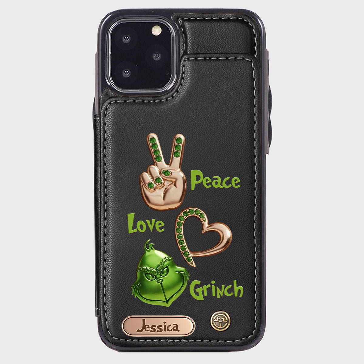 Joyeux Noël - Étui portefeuille/téléphone personnalisé avec étole de Noël