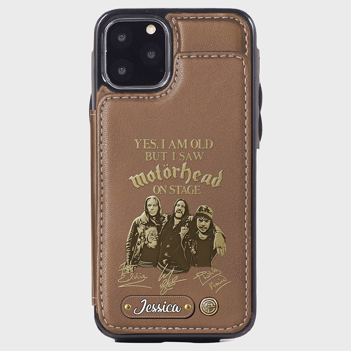 Motorhead sur scène - Étui portefeuille personnalisé pour téléphone portable avec groupe de musique Motorhead