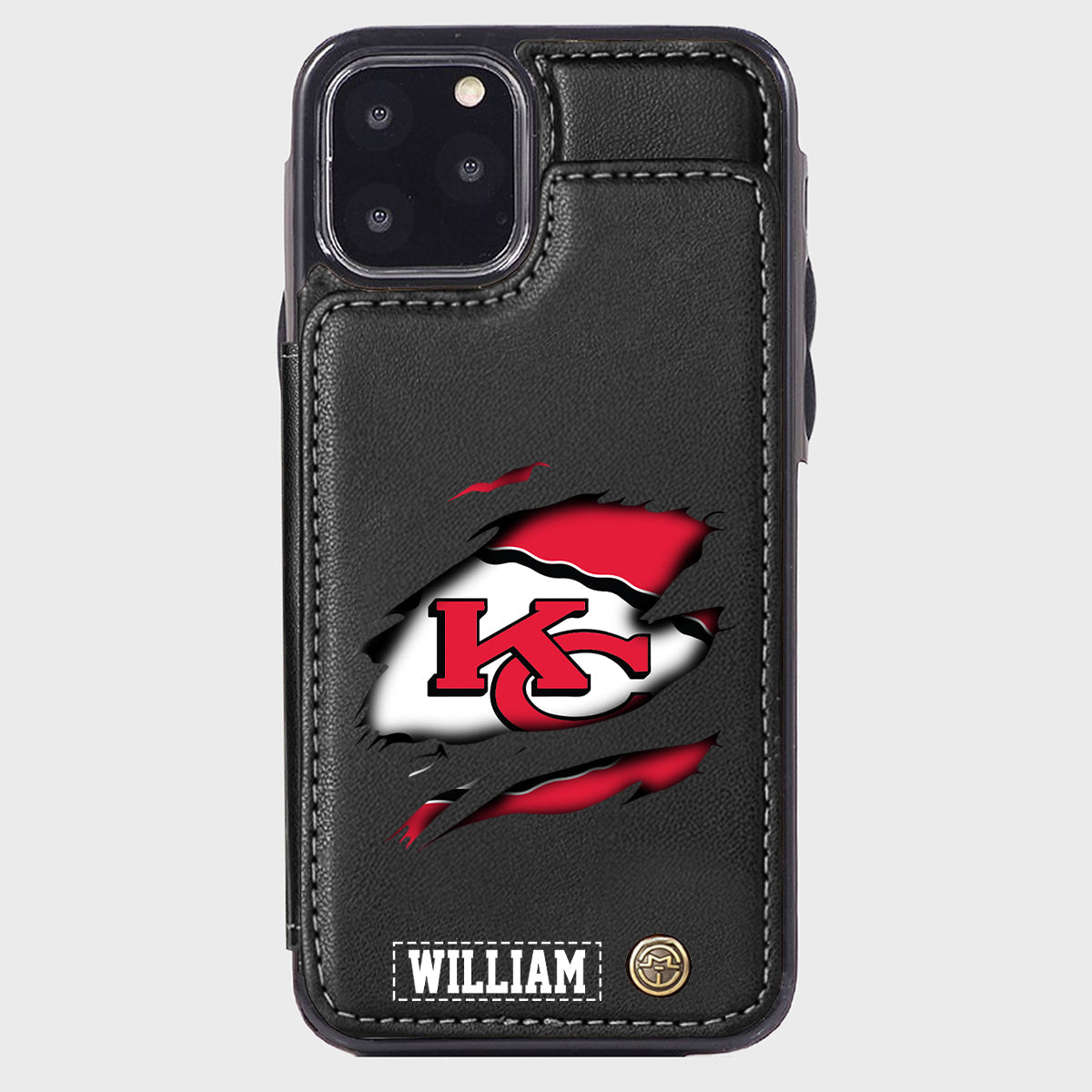 Passionné de football ? Étui portefeuille personnalisé pour téléphone, style football américain.