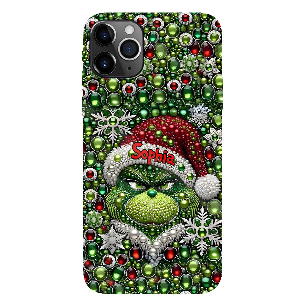 Joyeux Grinchmas - Coque de téléphone personnalisée avec imprimé intégral « Étole de Noël »