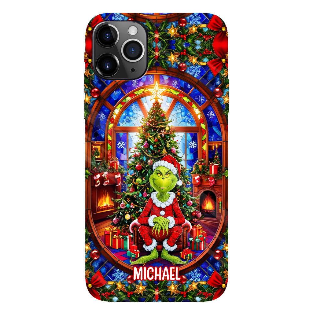 Noël vert - Coque de téléphone personnalisée avec imprimé intégral « Étole de Noël »