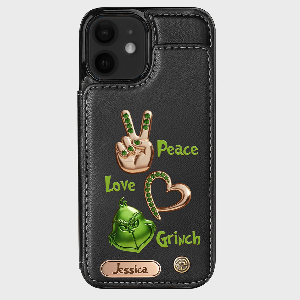 Joyeux Noël - Étui portefeuille/téléphone personnalisé avec étole de Noël