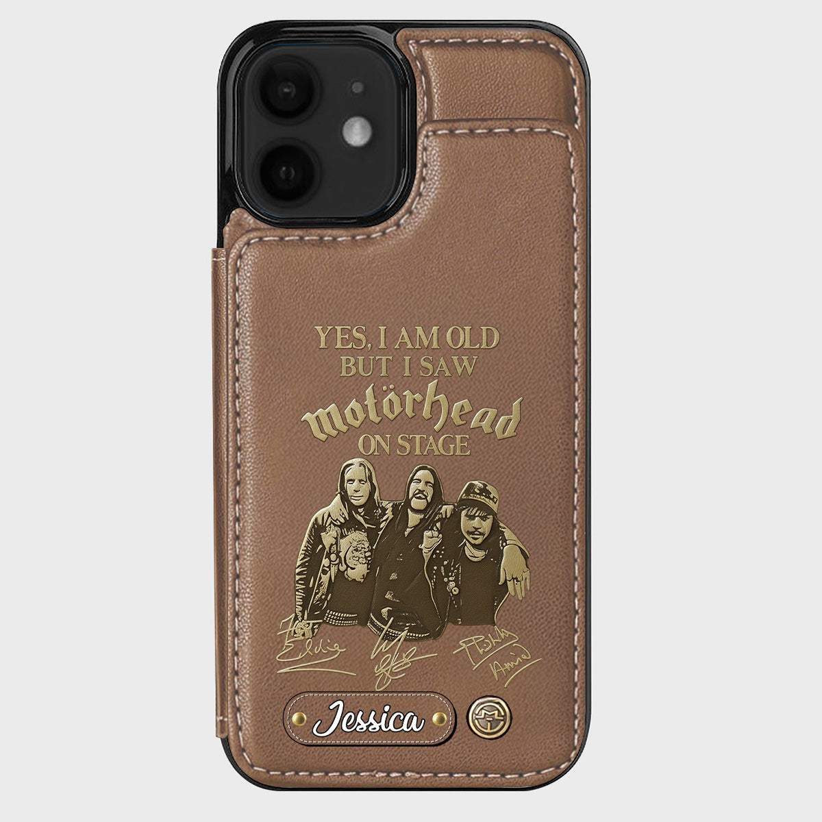 Motorhead sur scène - Étui portefeuille personnalisé pour téléphone portable avec groupe de musique Motorhead