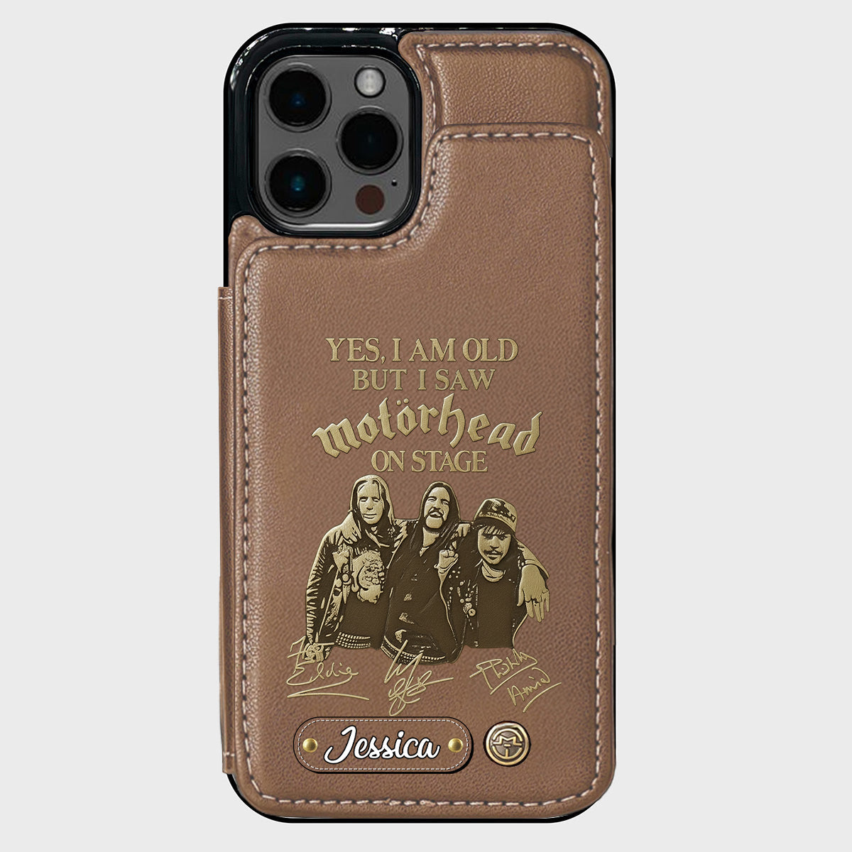 Motorhead sur scène - Étui portefeuille personnalisé pour téléphone portable avec groupe de musique Motorhead
