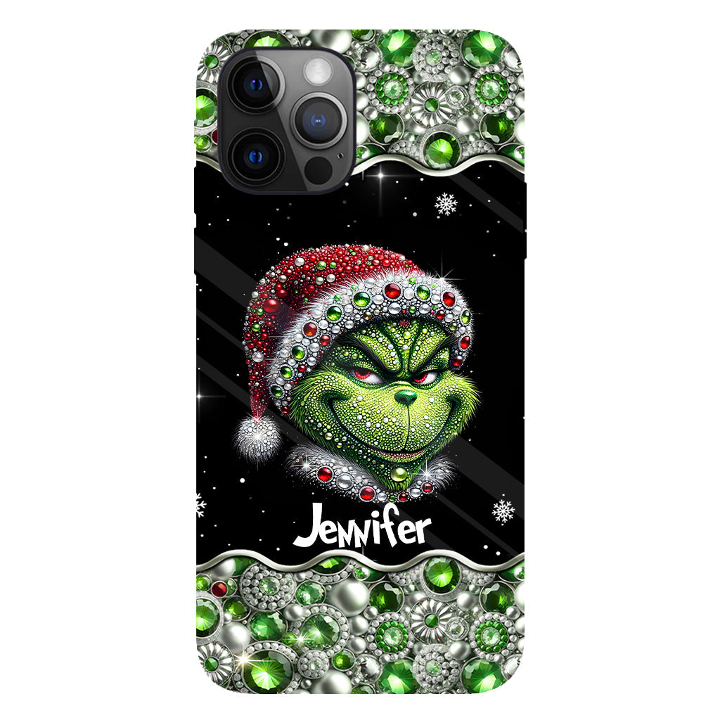 Joyeux Grinchmas - Coque de téléphone personnalisée avec imprimé intégral « Étole de Noël »