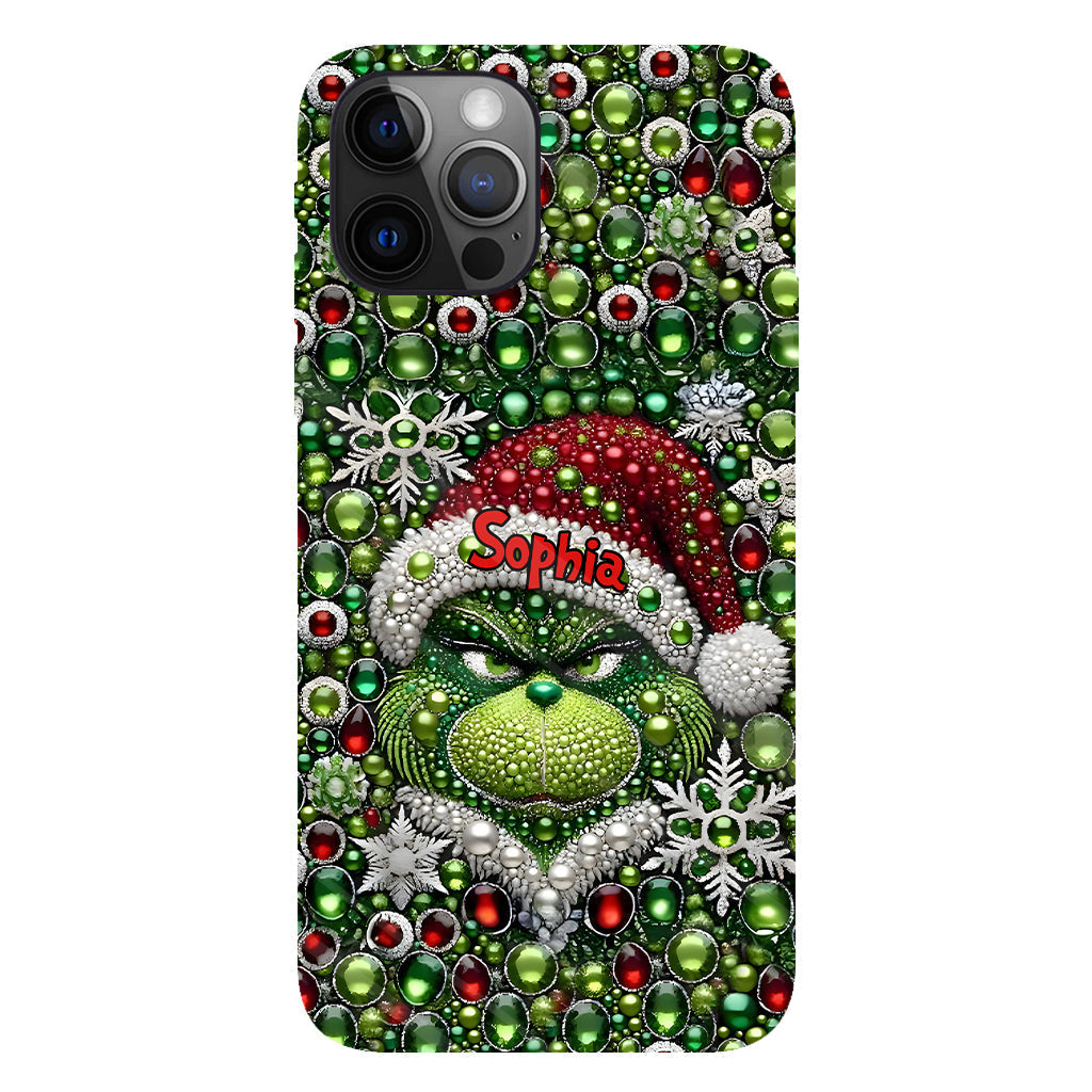 Joyeux Grinchmas - Coque de téléphone personnalisée avec imprimé intégral « Étole de Noël »