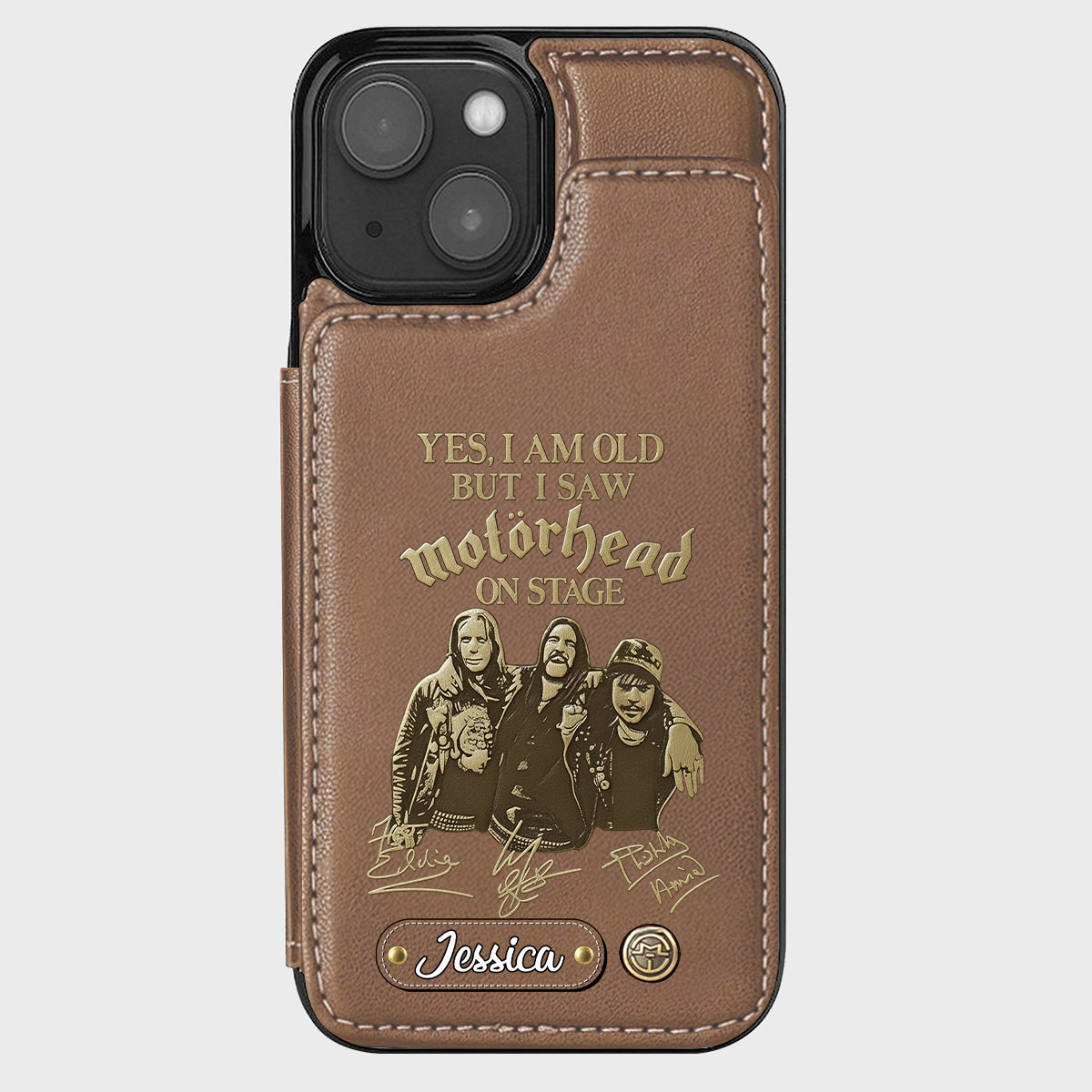 Motorhead sur scène - Étui portefeuille personnalisé pour téléphone portable avec groupe de musique Motorhead