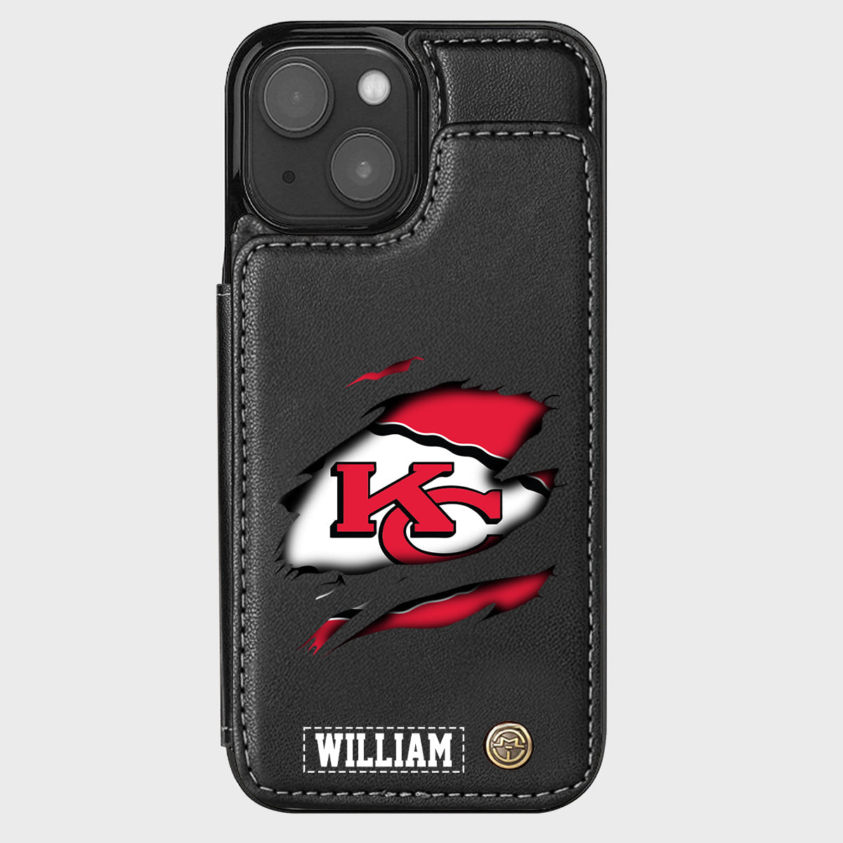 Passionné de football ? Étui portefeuille personnalisé pour téléphone, style football américain.