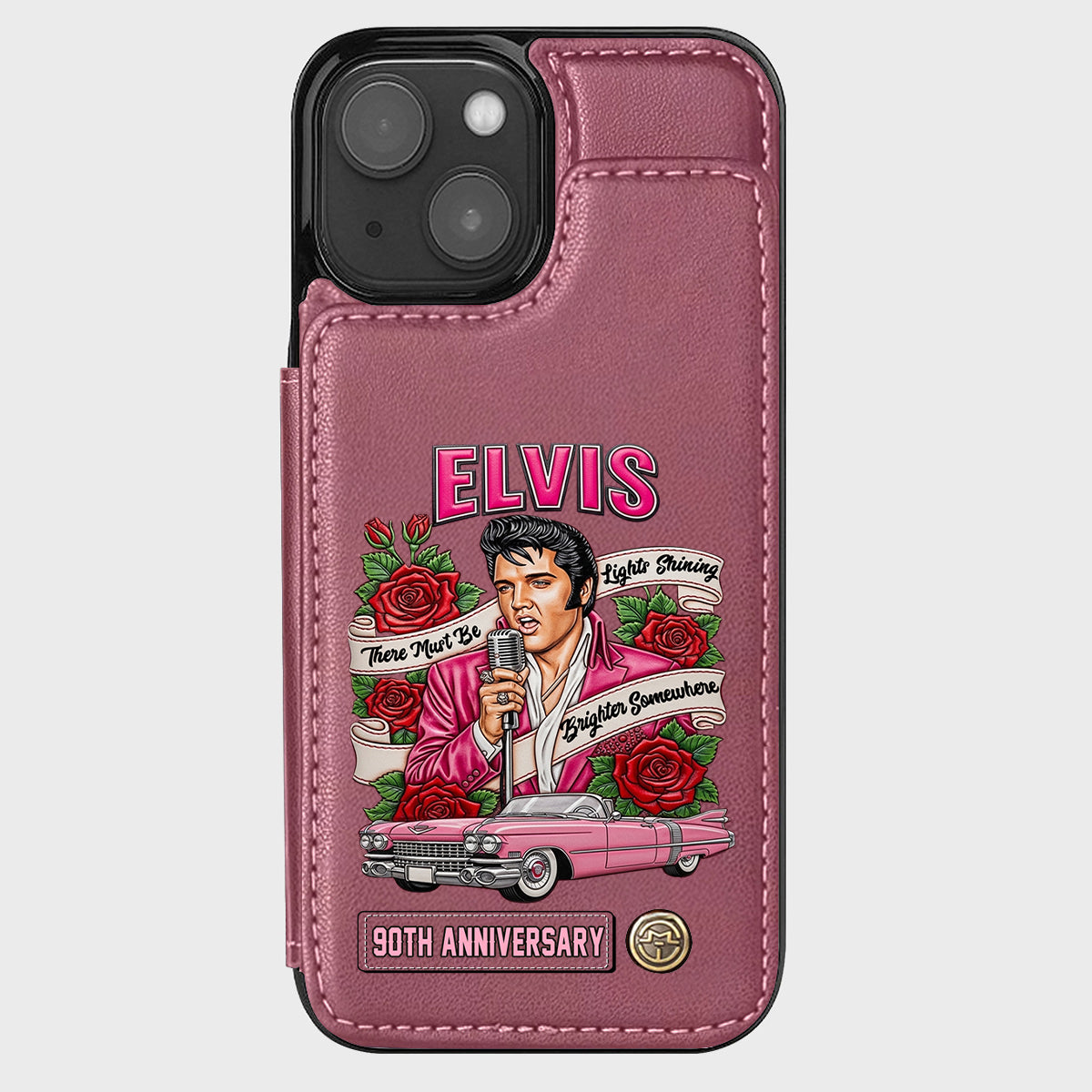 Il doit y avoir des lumières qui brillent plus fort quelque part - Étui portefeuille personnalisé pour téléphone King of Rock and Roll