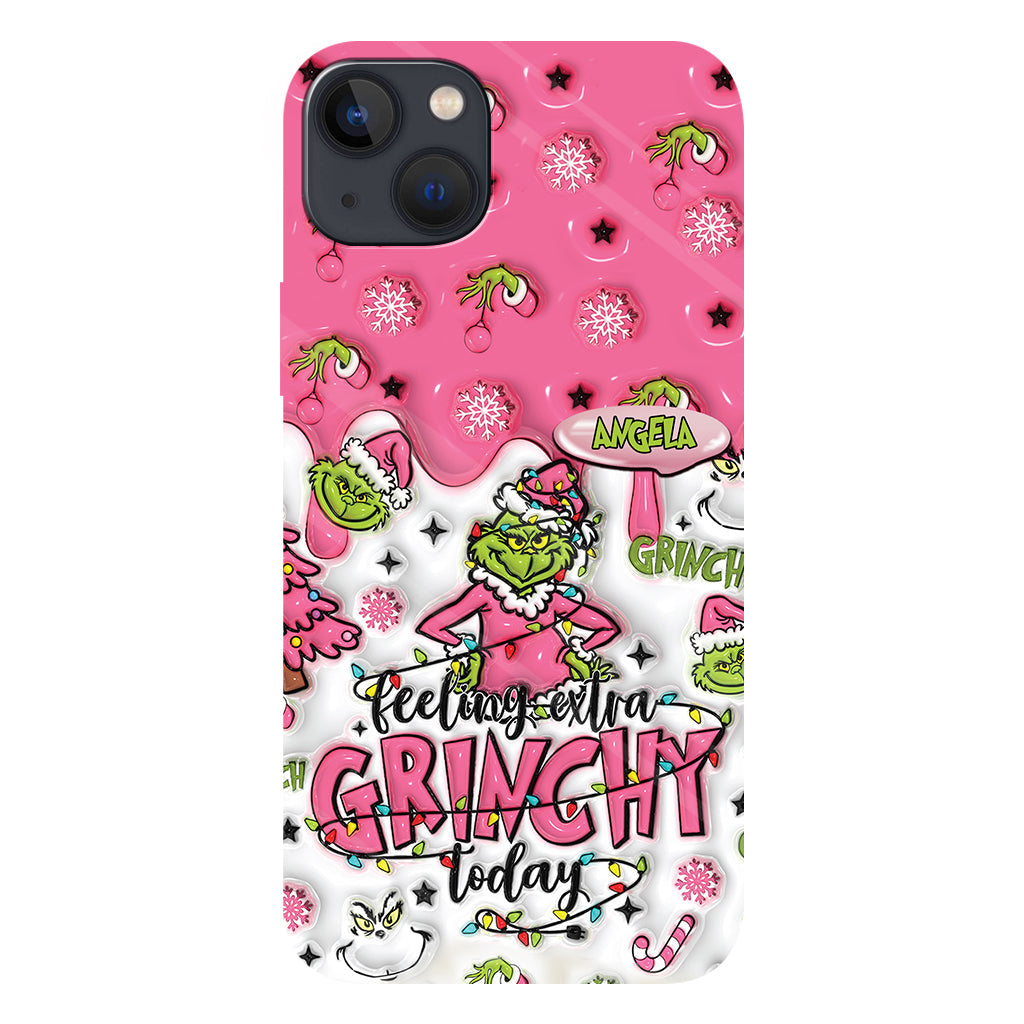 Aujourd'hui, c'est le Grinch ! - Coque de téléphone personnalisée avec imprimé intégral « Fou de Noël »