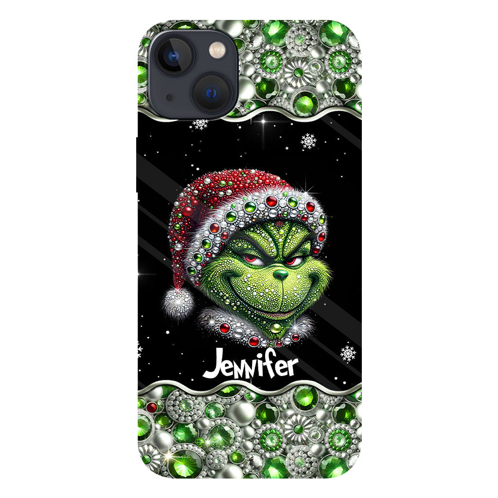 Joyeux Grinchmas - Coque de téléphone personnalisée avec imprimé intégral « Étole de Noël »